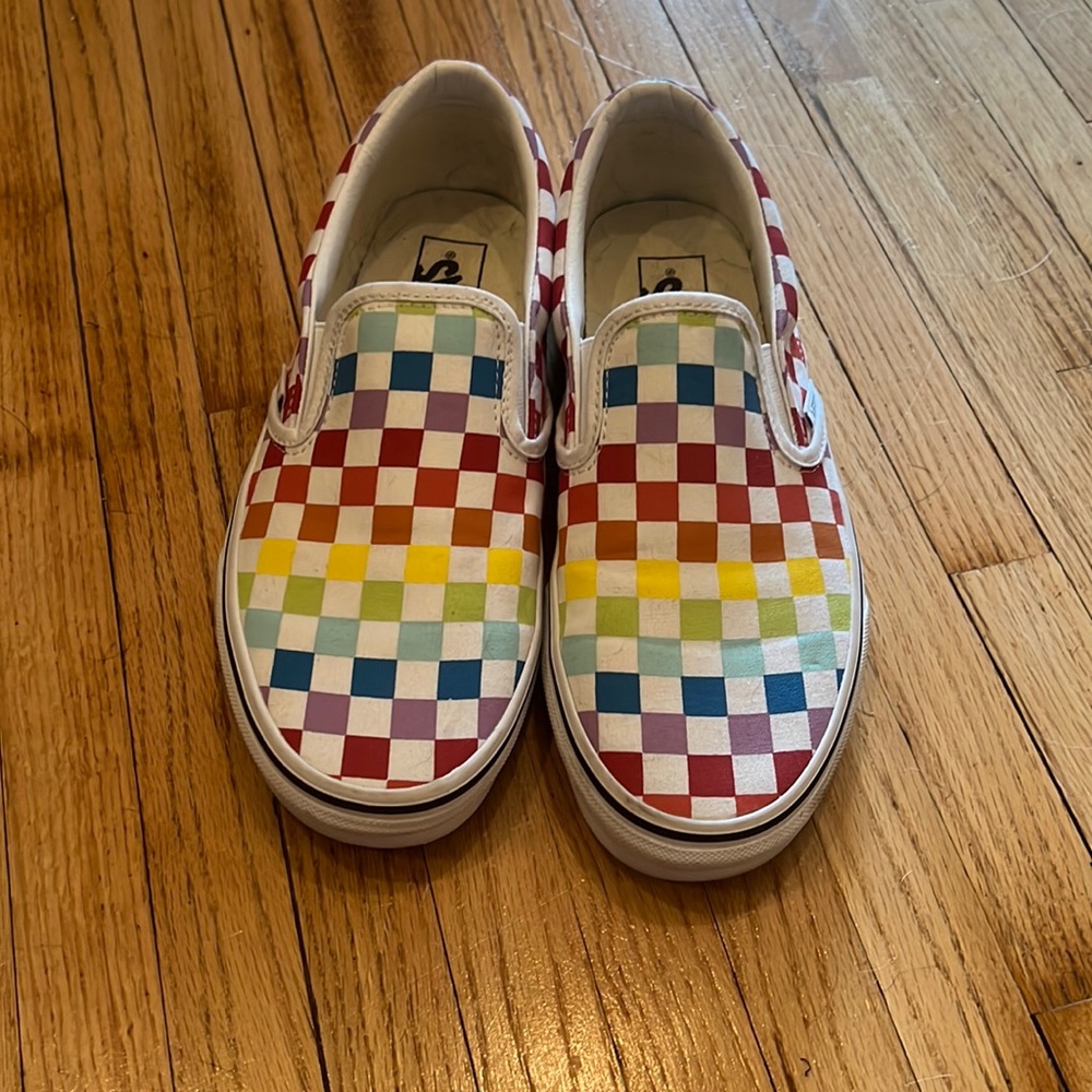 Rainbow checkered vans